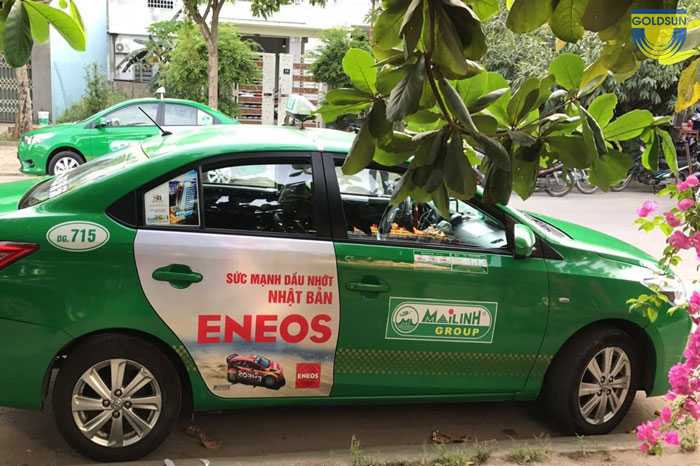 Hình ảnh thực tế quảng cáo taxi Mai Linh