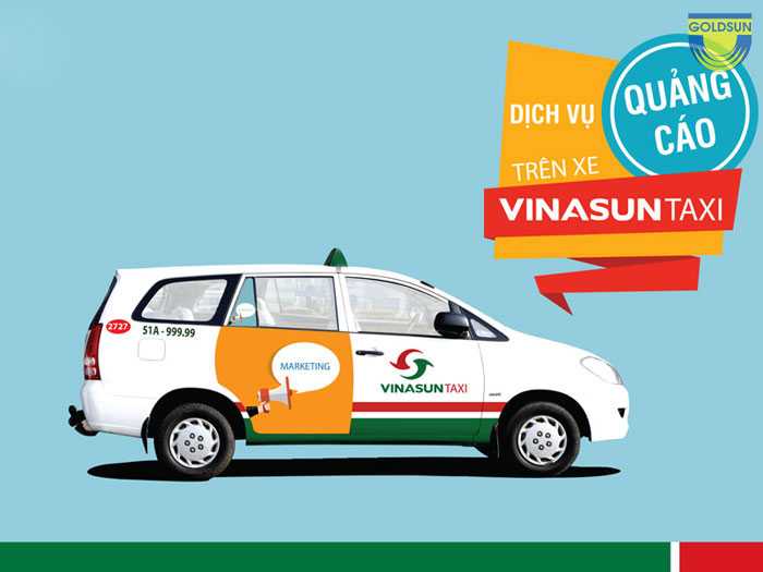 Quảng cáo trên xe taxi Vinasun