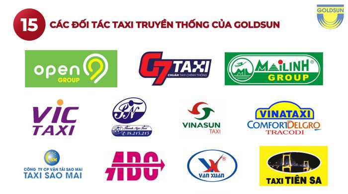 Các đối tác taxi truyền thông của Goldsun
