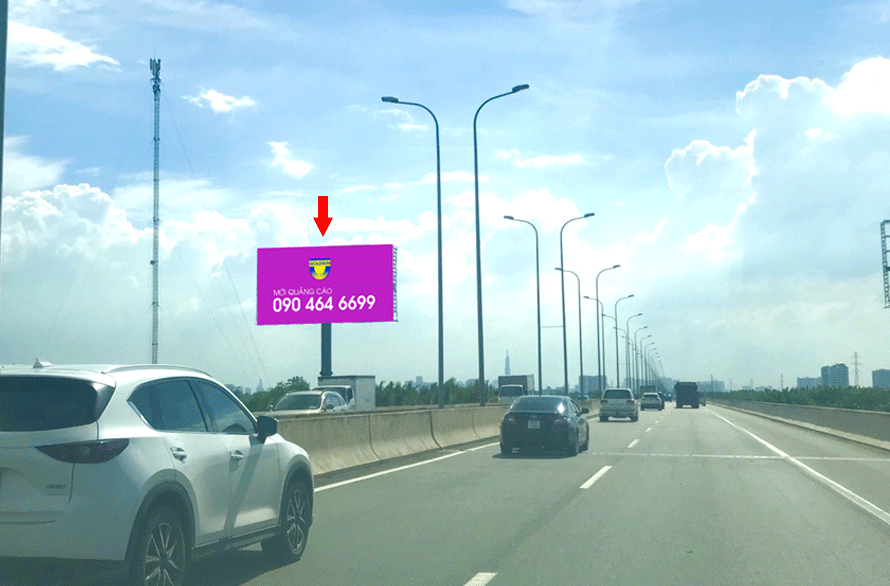 Quảng cáo pano ngoài trời trên đường dẫn cao tốc ( Long Thành - Dầu Giây Q.9 )VT21