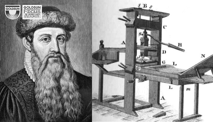 Sự ra đời của kỹ thuật in chữ rời gắn liền với tên tuổi của Gutenberg (1395 - 1468).