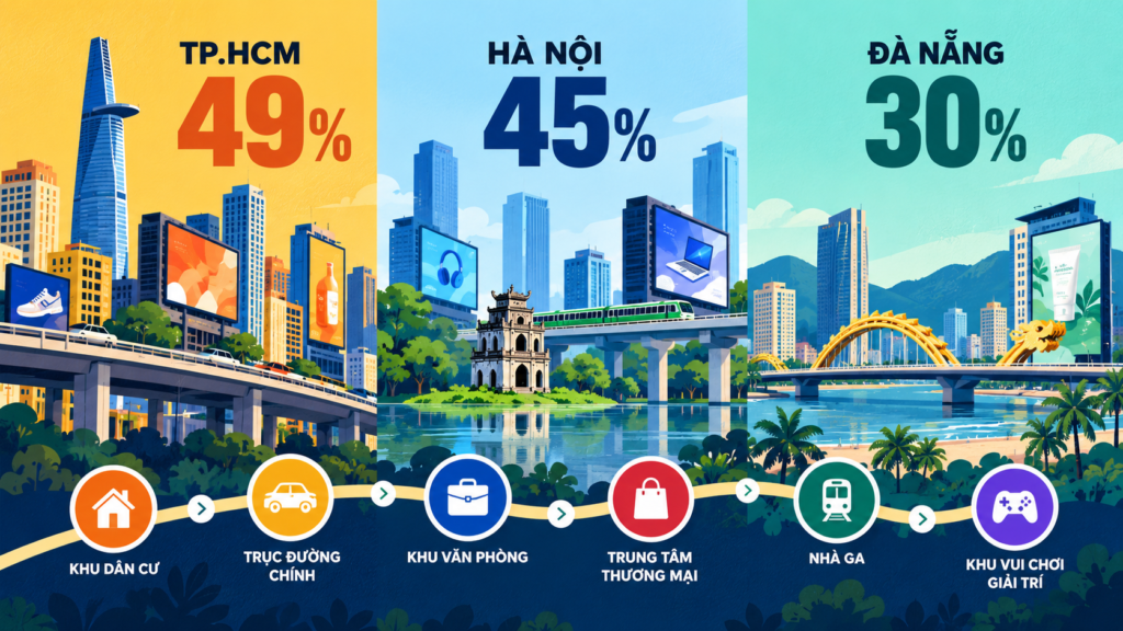 “VỊ TRÍ VÀNG” CỦA OOH: KHÔNG CHỈ ĐÔNG NGƯỜI, MÀ PHẢI ĐÚNG NGƯỜI VÀ ĐÚNG TẦN SUẤT